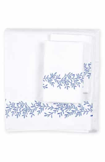Floral Leaf Embroidered 600 Thread Count 100% Cotton Sheets