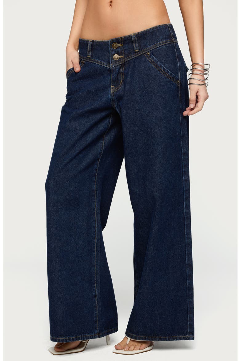 Meredith Low Rise Wide Leg Jeans, Alternate, color, BLUE