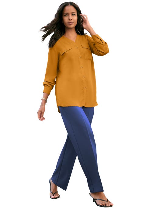 Georgette Roll Tab Utility Shirt
