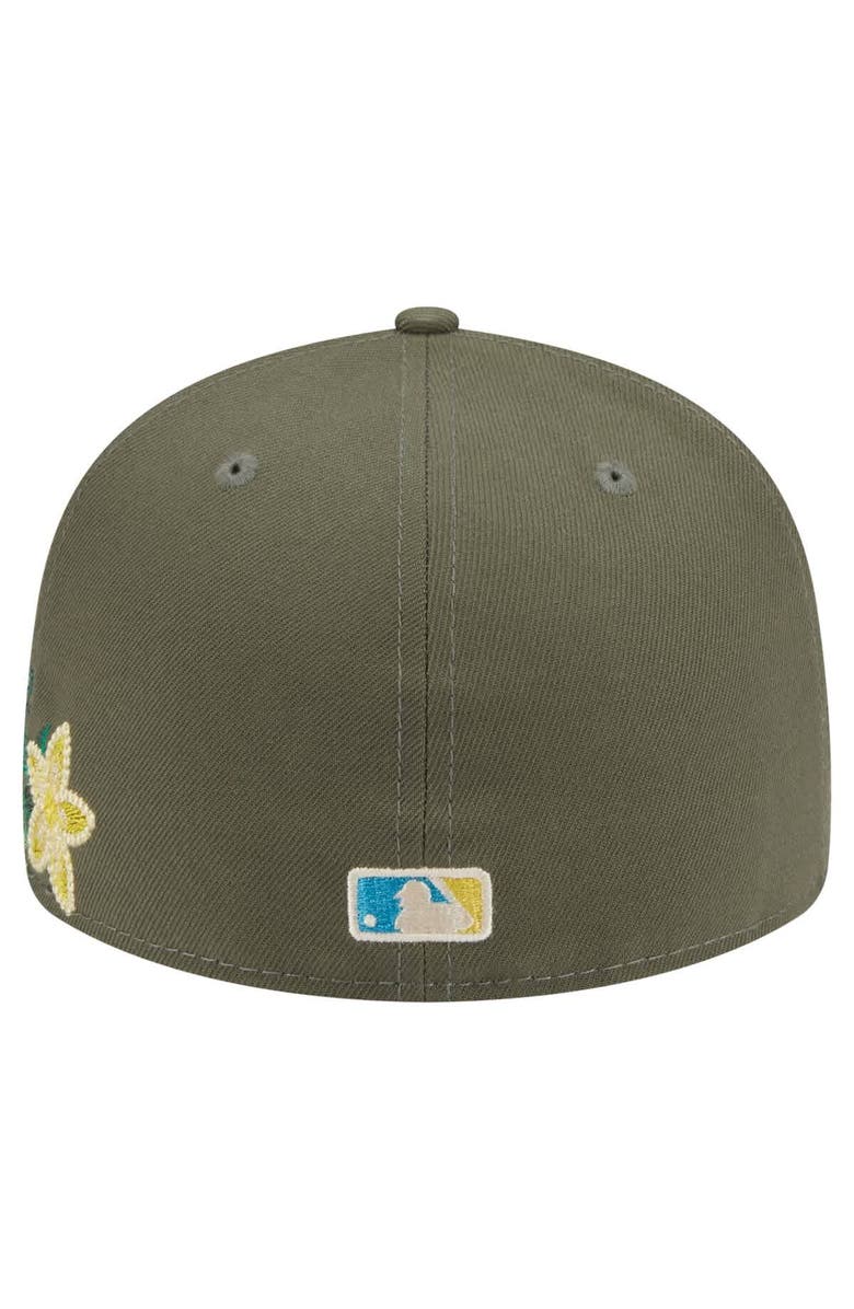 New Era Men's New Era Olive Pittsburgh Pirates Tonal Florals 59FIFTY Fitted Hat, Alternate, color, Olive