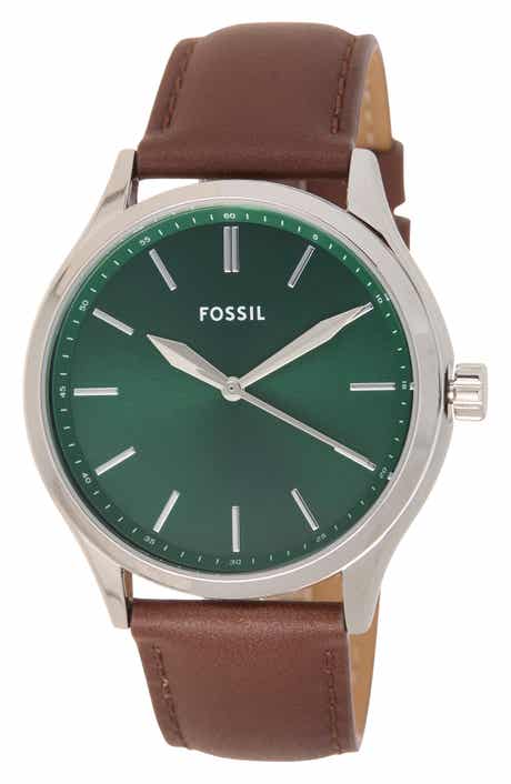 Fossil Fenmore Three-Hand Quartz Leather Strap Watch, 44mm