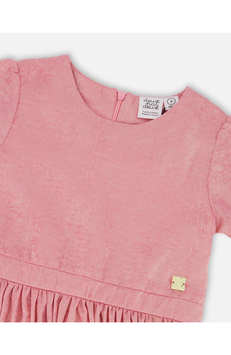 Deux par Deux Short Sleeve Dress with Pleated Skirt, Alternate, color, Dusty Pink