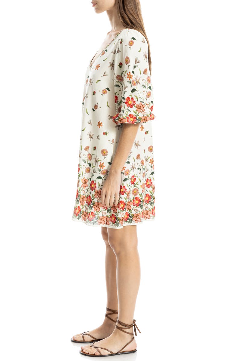 MAX STUDIO Floral Puff Sleeve Trapeze Dress, Alternate, color,