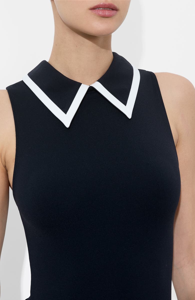 Alice + Olivia Rothy Collared Sleeveless Bodysuit, Alternate, color,