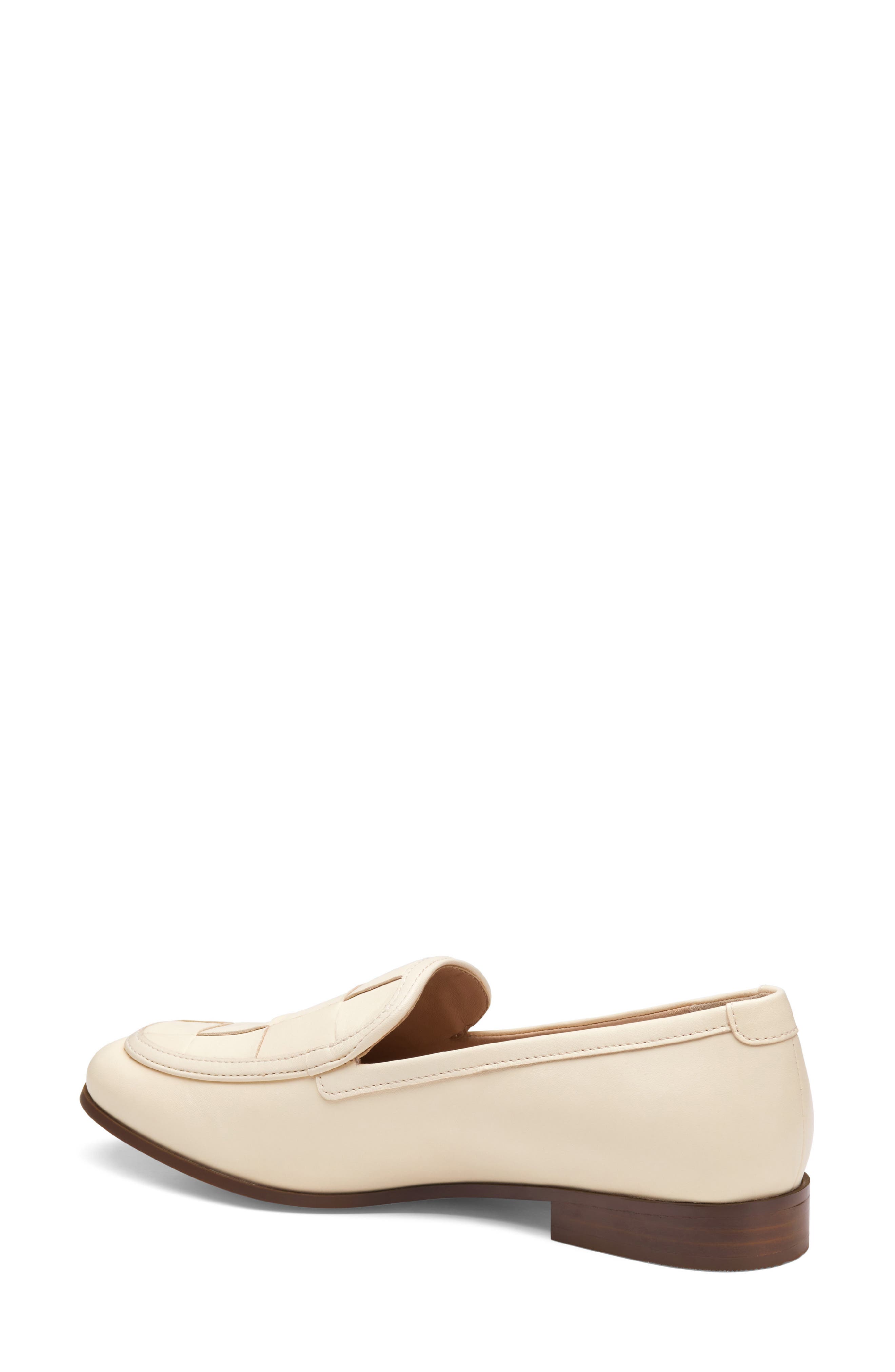 Johnston & Murphy Ali Woven Loafer, Alternate, color, Bone Nappa Leather