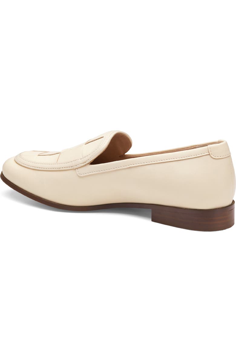 Johnston & Murphy Ali Woven Loafer, Alternate, color, Bone Nappa Leather