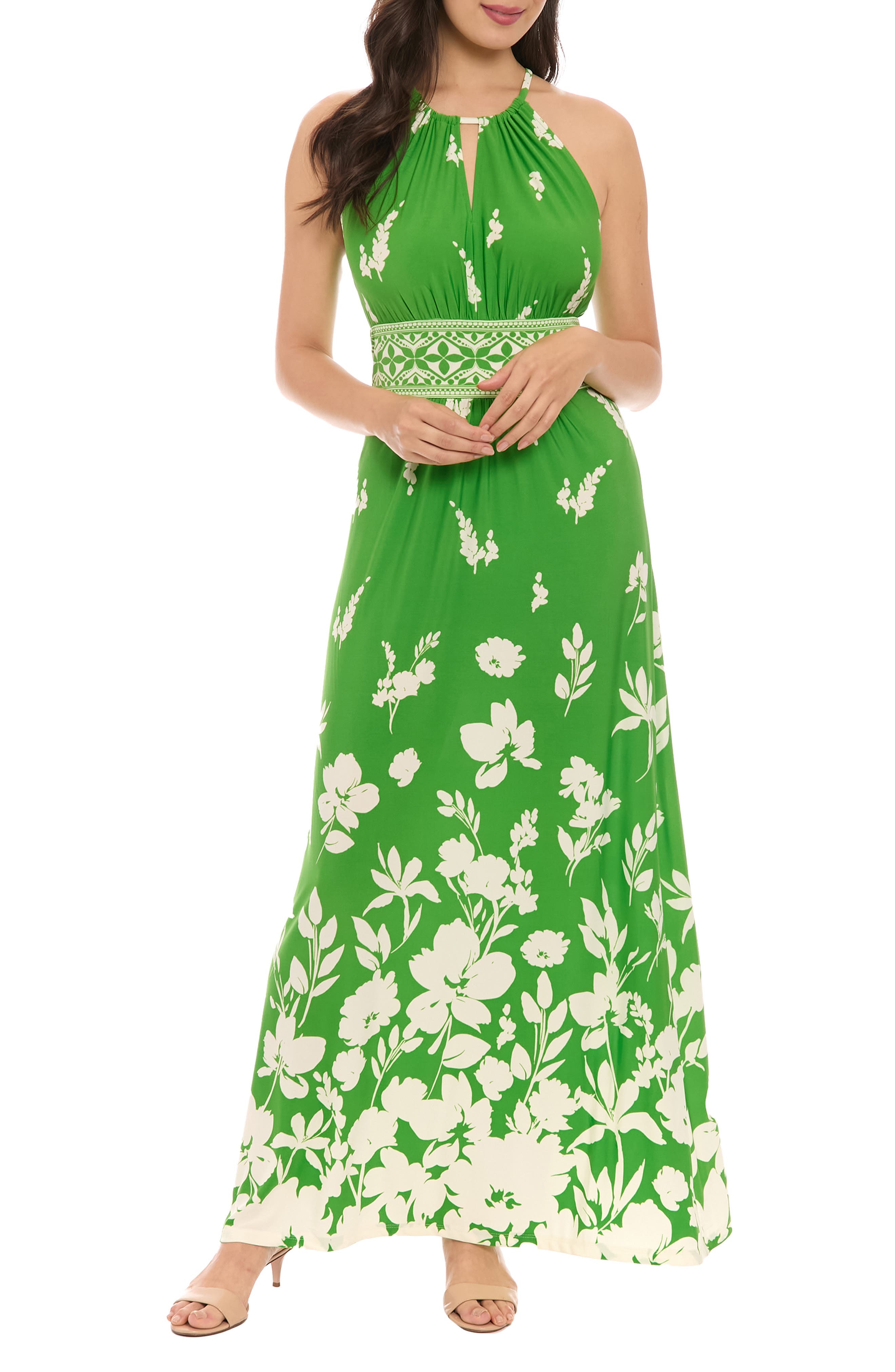 London Times Morris Floral Maxi Sundress