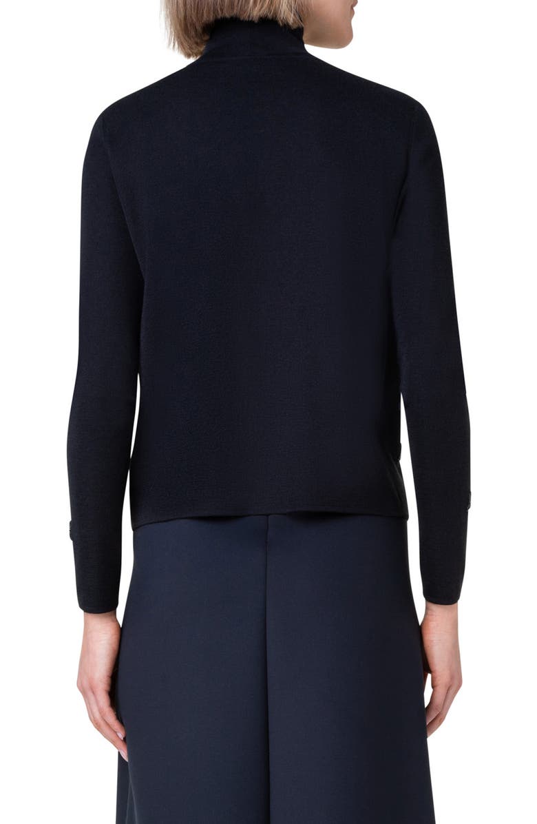 Akris Swarovski Crystal Detail Cashmere & Silk Cardigan, Alternate, color, 