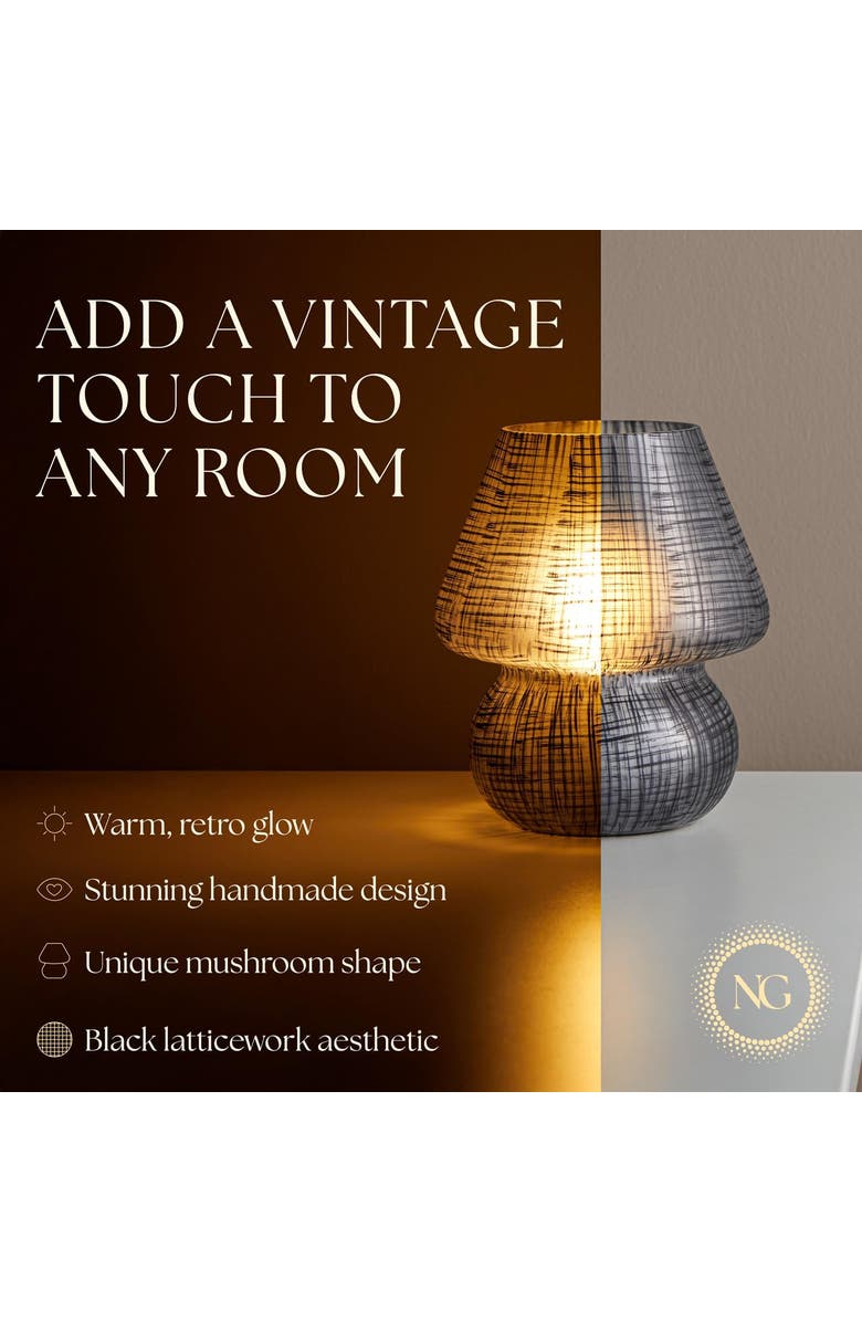 Next Glow Mushroom LED Lamp,  Modern Dimmable E26 Socket, Alternate, color, Black