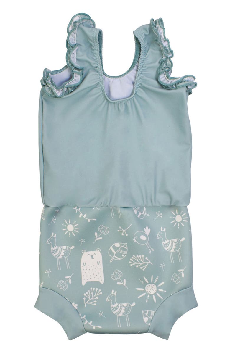 Splash About Happy Nappy Swimsuit with Reusable Swim Diaper, Alternate, color, Sunny Bear