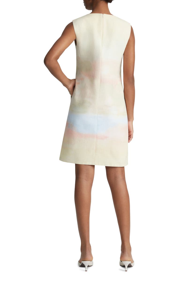 Lafayette 148 New York Horizon Print Canvas Sleeveless Shift Dress, Alternate, color,