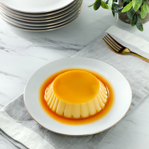 Gibson Home Ogalla 8 Piece 7.5 Inch Gold Banded Fine Ceramic Dessert Plate Set In Gold