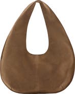 MANGO Small Leather Hobo Bag