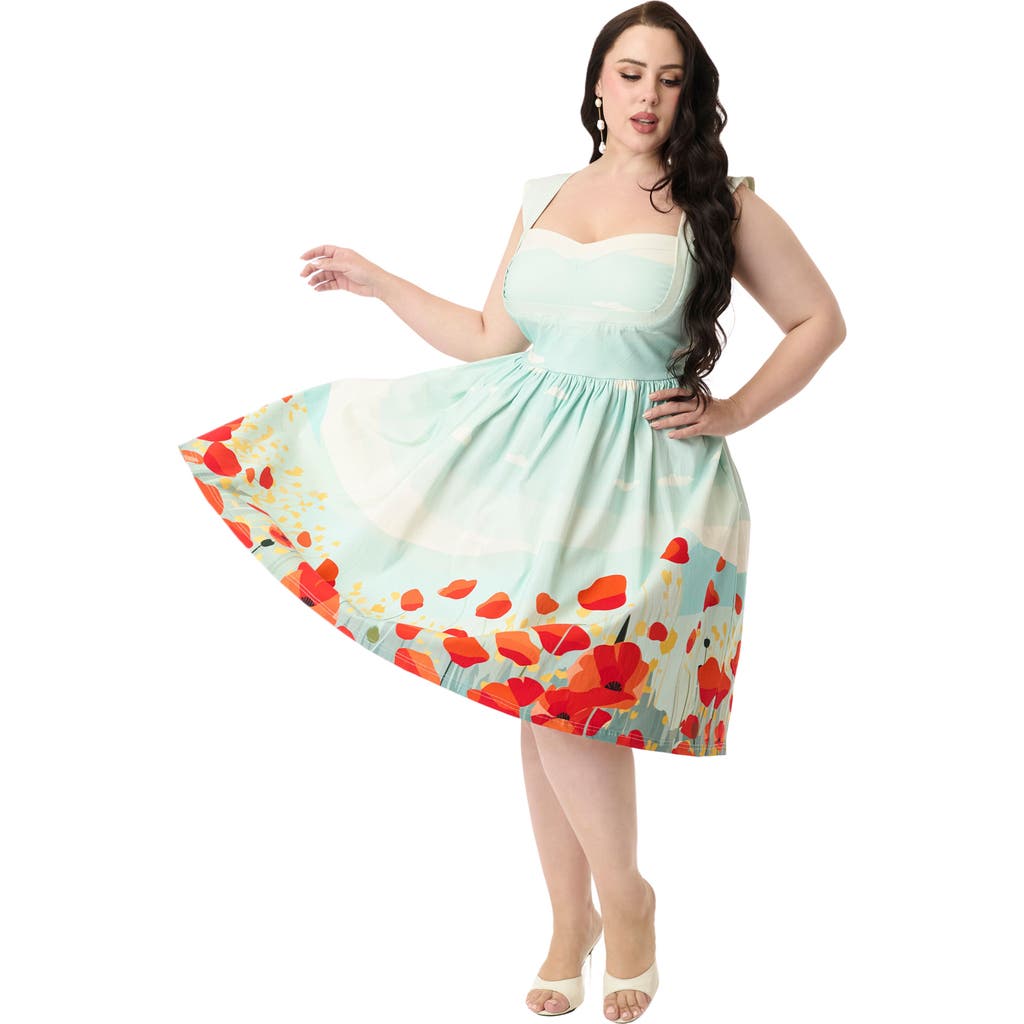 Unique Vintage Plus Size 1950s Sweetheart Sleeveless Swing Dress