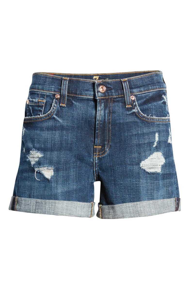 7 For All Mankind Roll Cuff Denim Shorts, Alternate, color, 