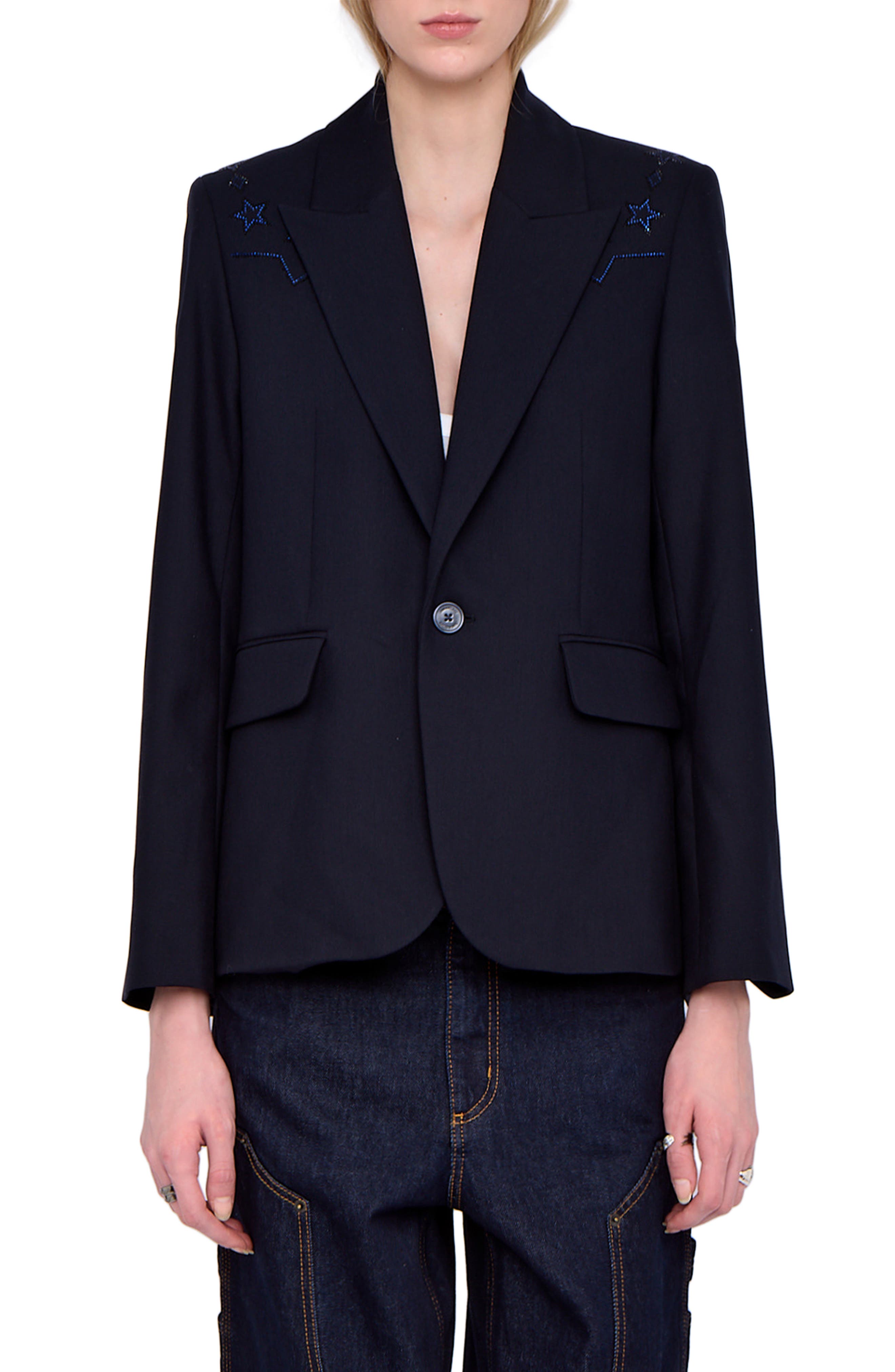 Tailleur Crystal Embellished Blazer