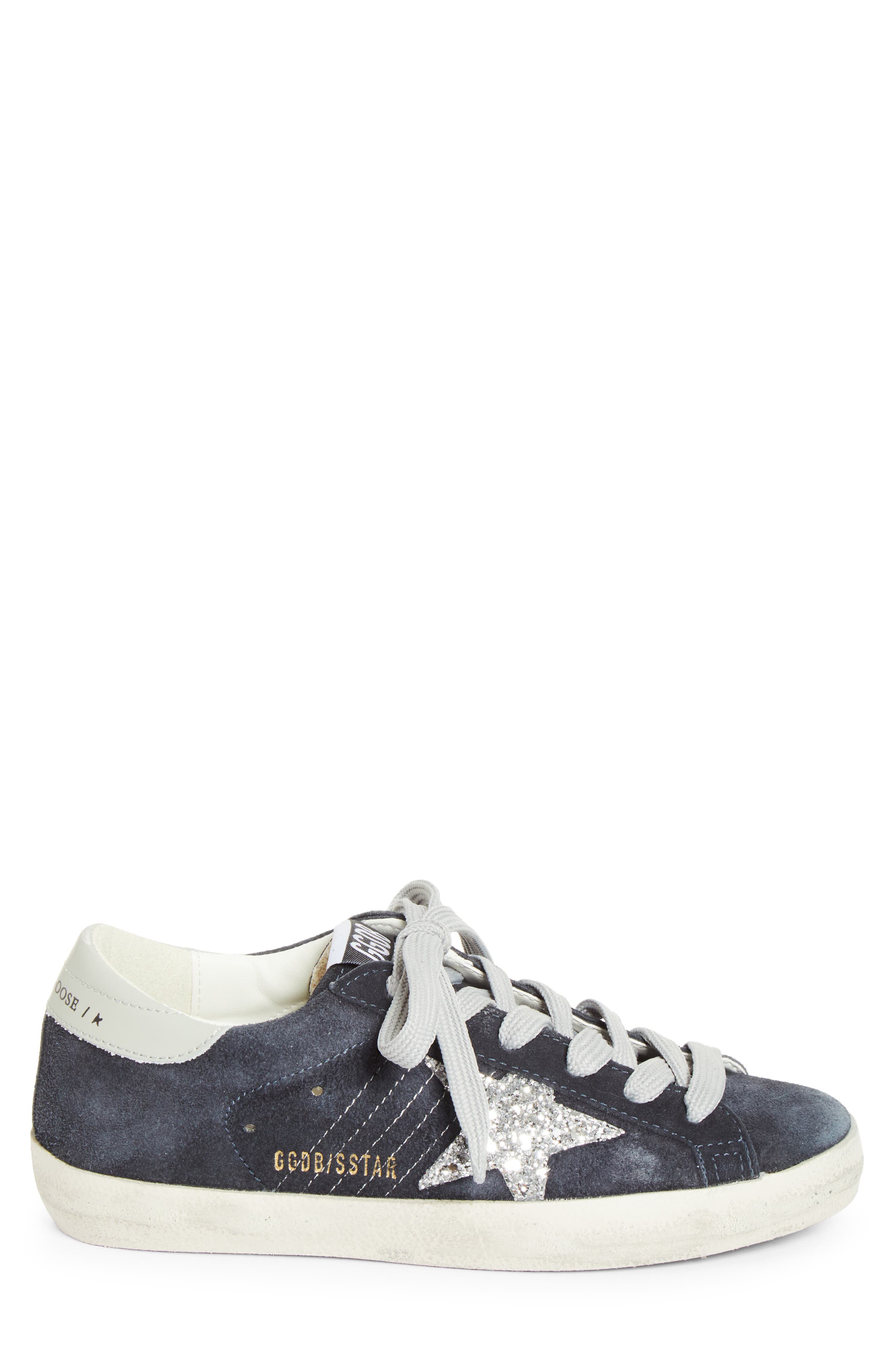 Golden Goose Super-Star Low Top Sneaker, Alternate, color, Navy Blue/ Silver/ Light Gray