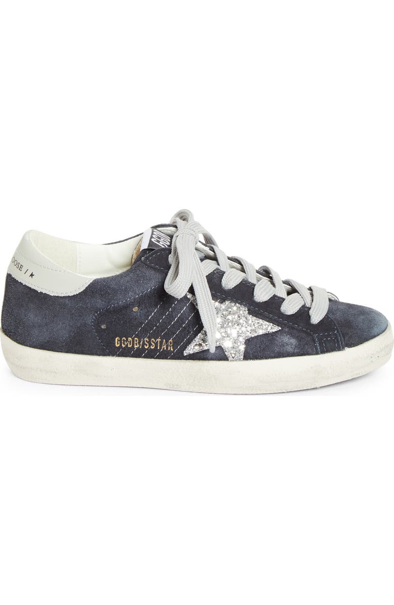Golden Goose Super-Star Low Top Sneaker, Alternate, color, Navy Blue/ Silver/ Light Gray