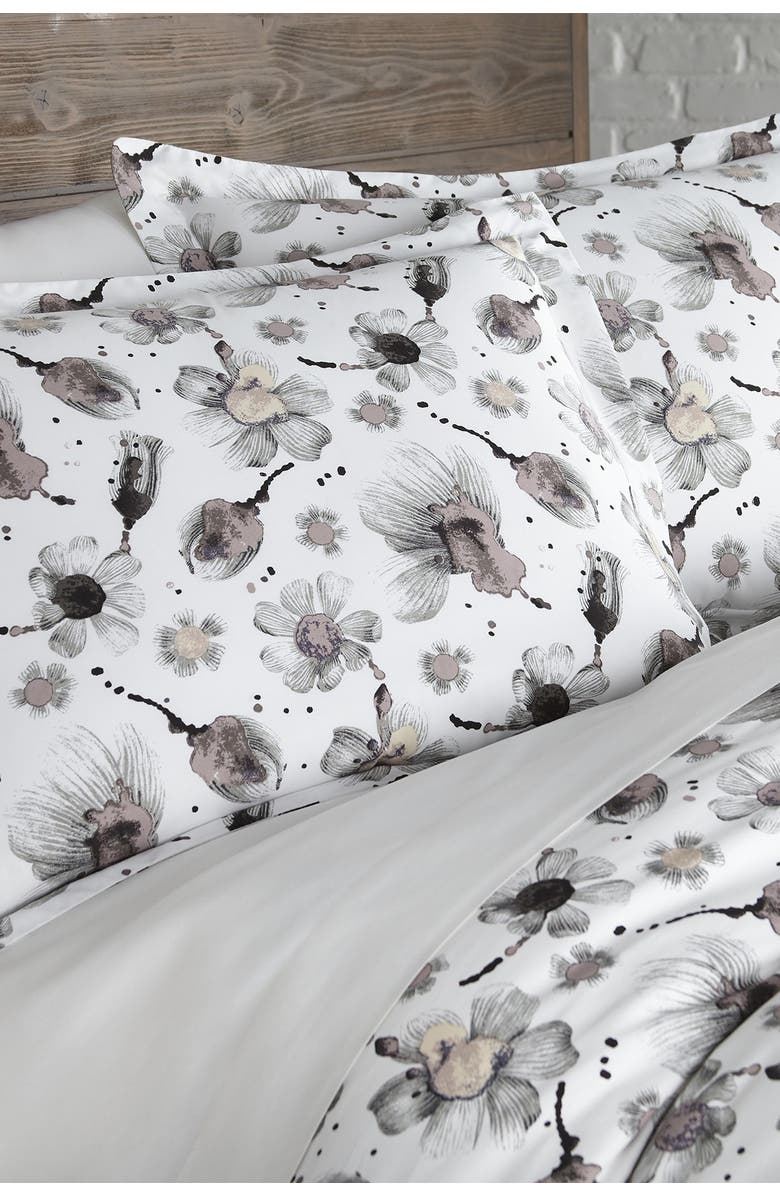 SOUTHSHORE FINE LINENS Premium Collection Ultra-Soft 300 Thread-Count Cotton Duvet Cover Set, Alternate, color, Watercolor Symphony Grey