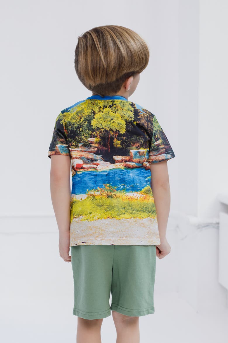Mickey Mouse Boys' 2-Piece T-Shirt and Shorts Set, Alternate, color, Green Mickey Pluto