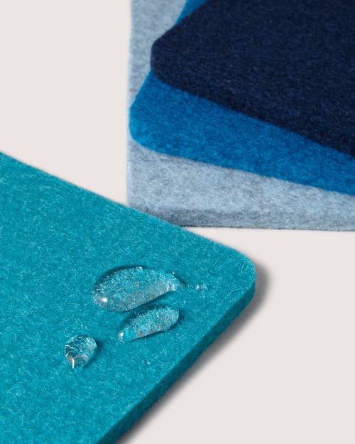 GRAF & LANTZ GRAF LANTZ BIERFILZL MERINO WOOL SQUARE COASTER MULTI 4 PACK
