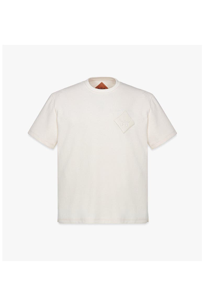 Logo Patch Bouclé T-Shirt, Main, color, Ivory