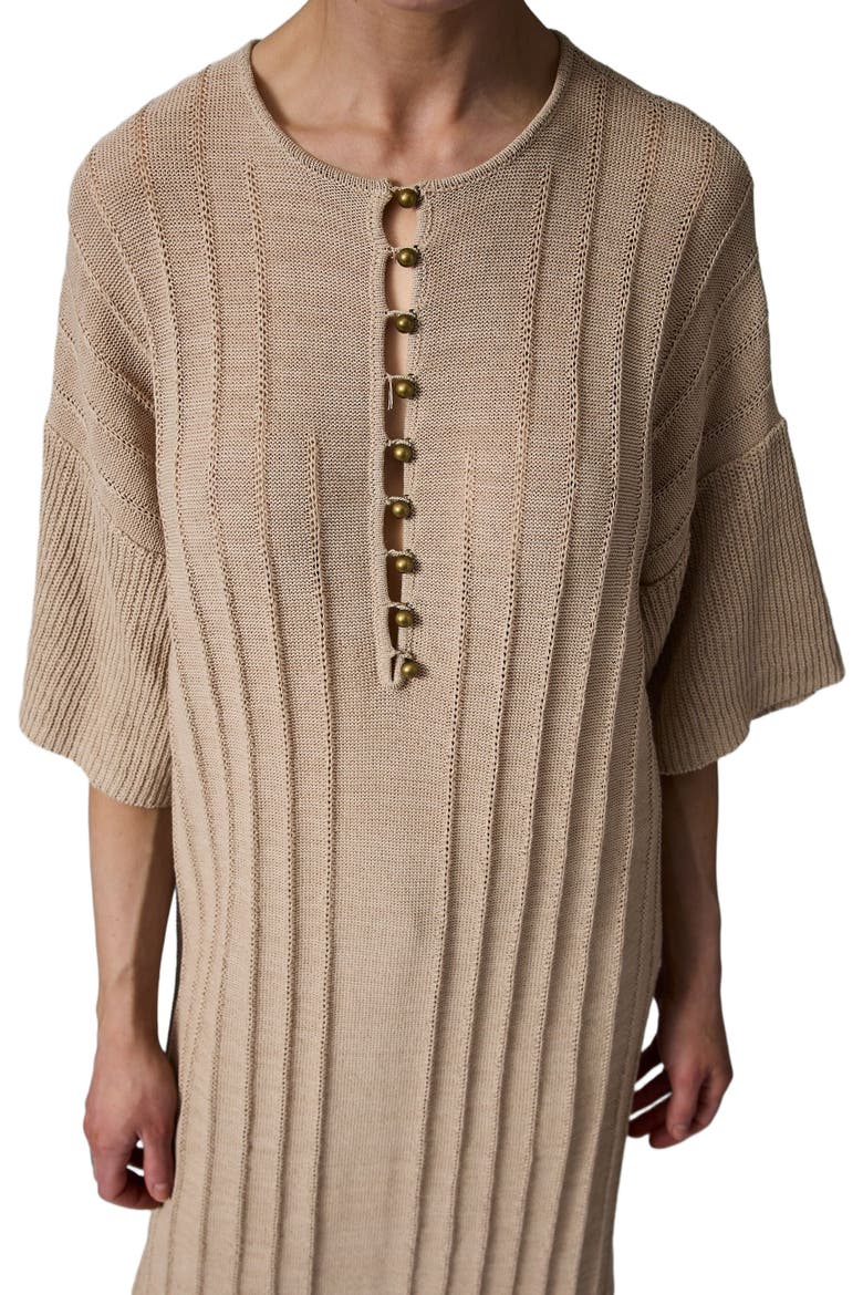 Stellan Loose Ribbed Knit Dress, Alternate, color, Cobblestone
