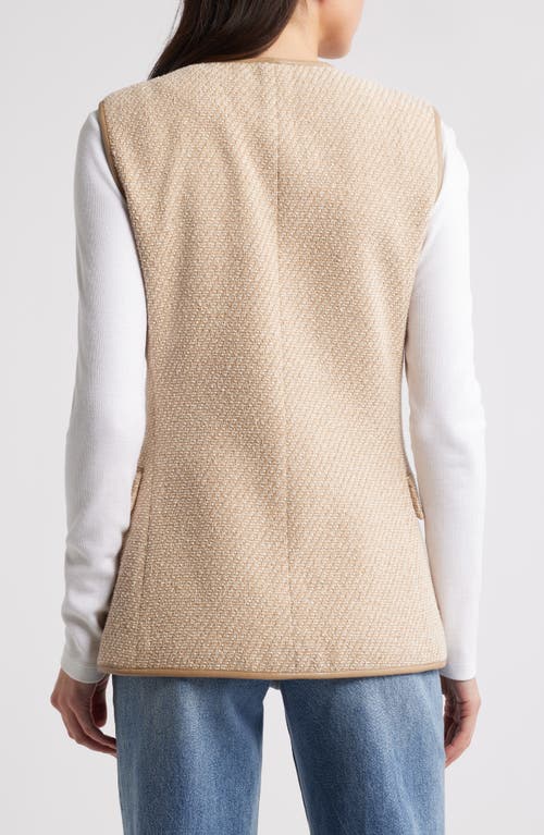 Rag & Bone Bartlet Cotton Blend Metallic Tweed Vest In Nude