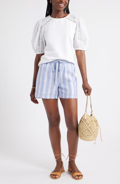 Caslonr Caslon(r) Eyelet Embroidered Puff Sleeve Top