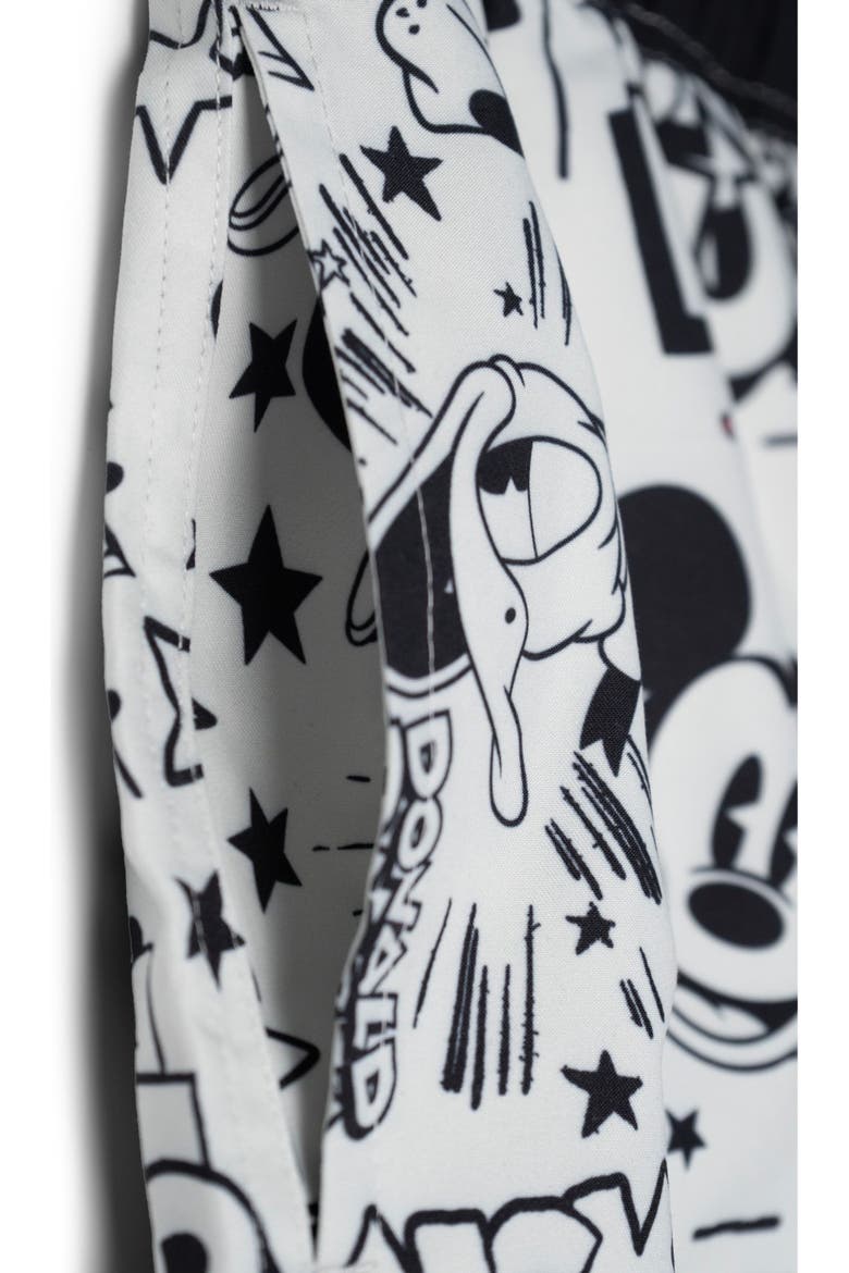 Mickey Mouse & Friends Swimwear Swim Trunks, Alternate, color, Light Grey Black Red