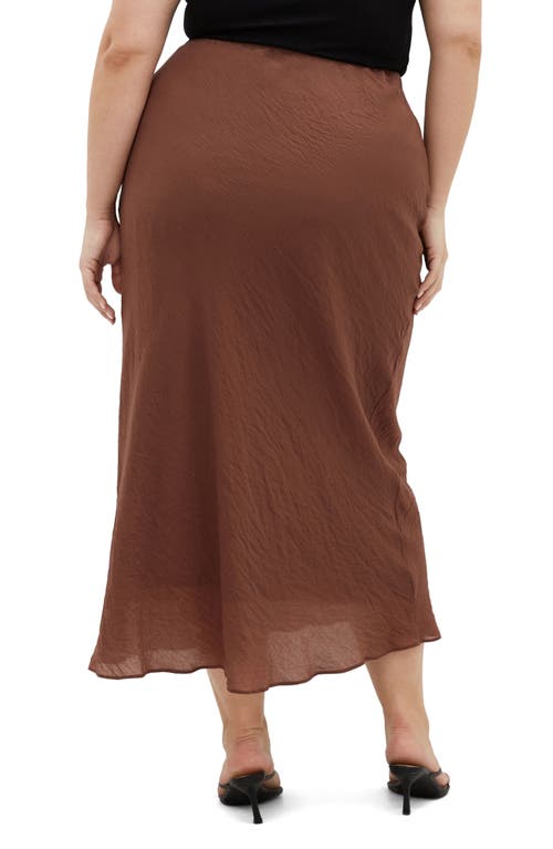 City Chic Kyra Crinkled Midi Skirt In Roseberry