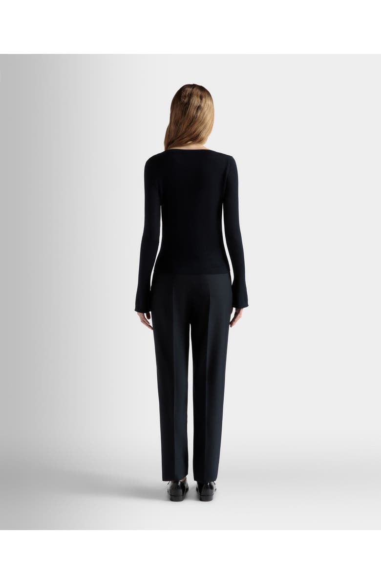 Bally V-Neck Knit Top, Alternate, color, Blue