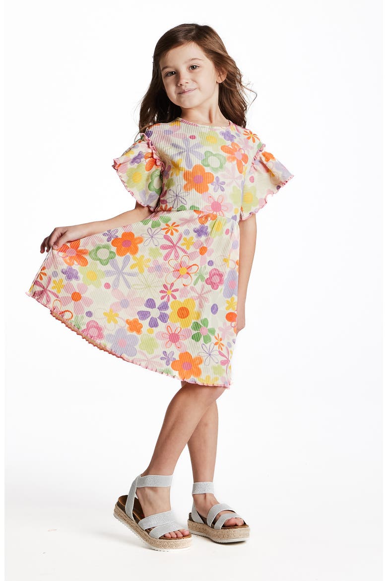 Kids' Rib Print Dress, Alternate, color, WHITE FLORAL