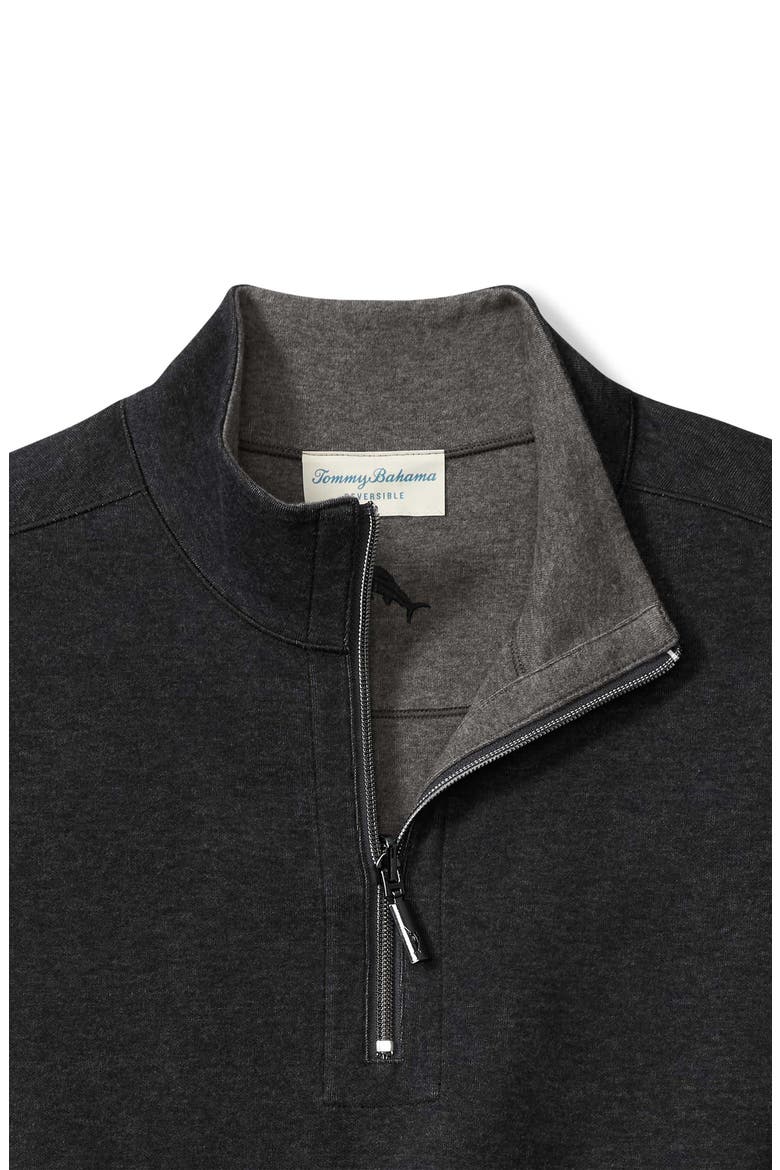 Flipview Reversible Half Zip Pullover, Alternate, color, BLACK HEATHER