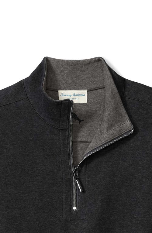 Tommy Bahama Flipview Reversible Half Zip Pullover In Black
