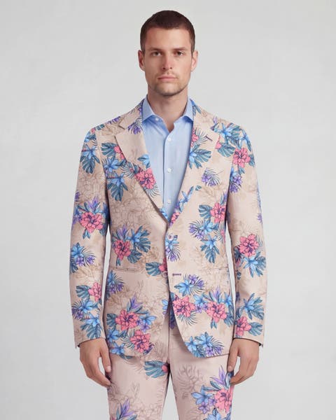 Exotic Floral Mens Tailored Blazer