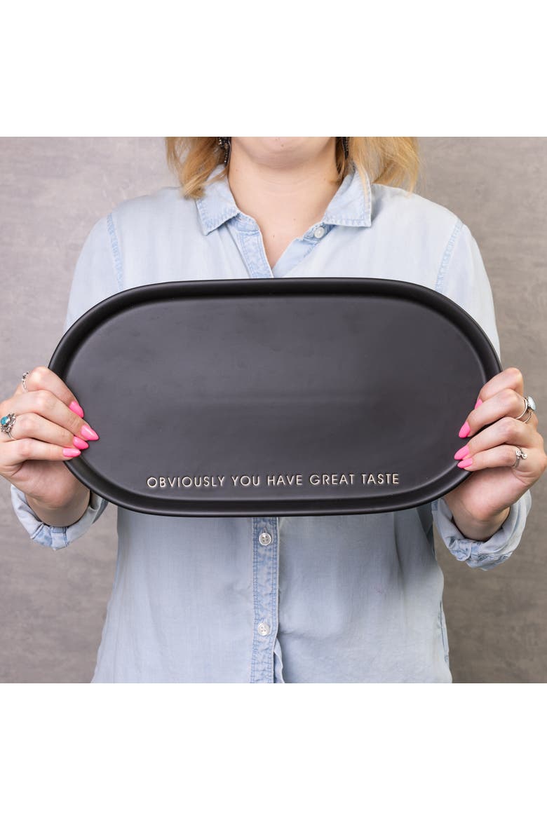 Great Taste Platter Ceramic Black, Alternate, color, Black