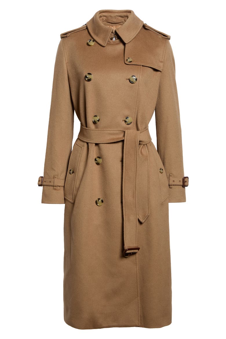 Kensington Cashmere Trench Coat, Main, color, MID CAMEL