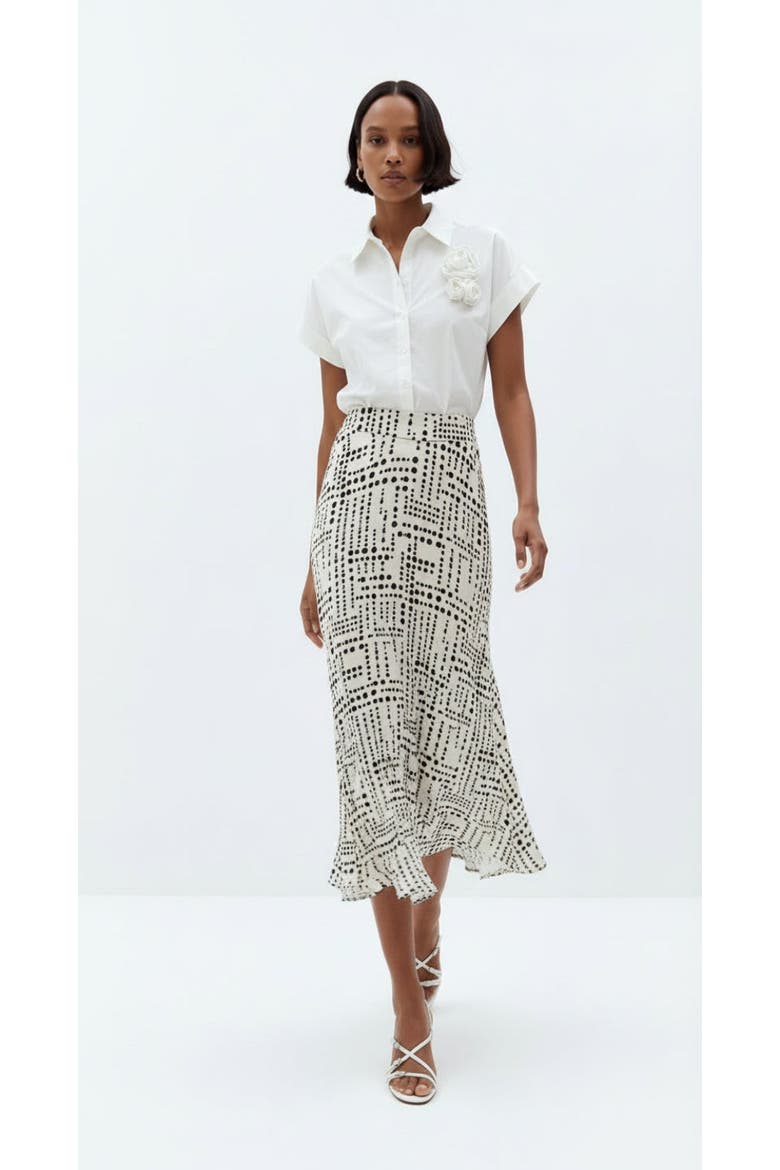 Ezra A Line Patterned Midi Skirt, Main, color, MULTI COLOR