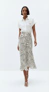 Exquise Ezra A Line Patterned Midi Skirt