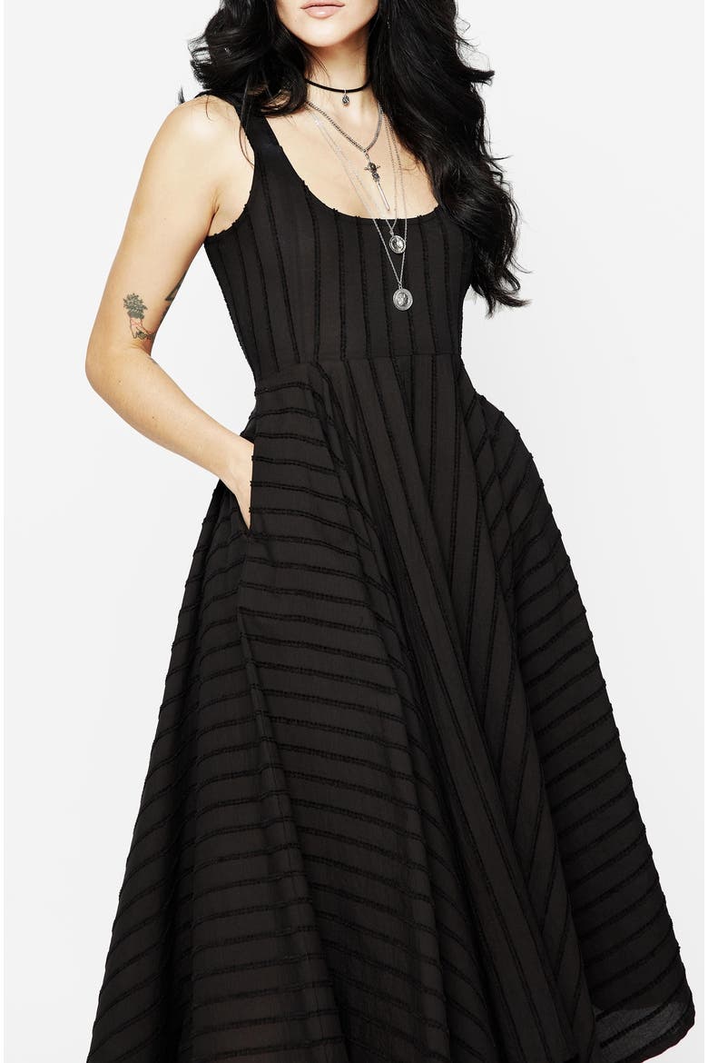 Blythe Handkerchief Hem Maxi Dress, Alternate, color, Black