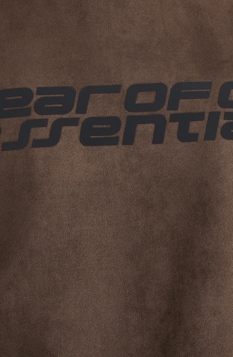 Fear of God Essentials Modern Sueded Fleece Logo Graphic Sweatshirt, Alternate, color, Brown