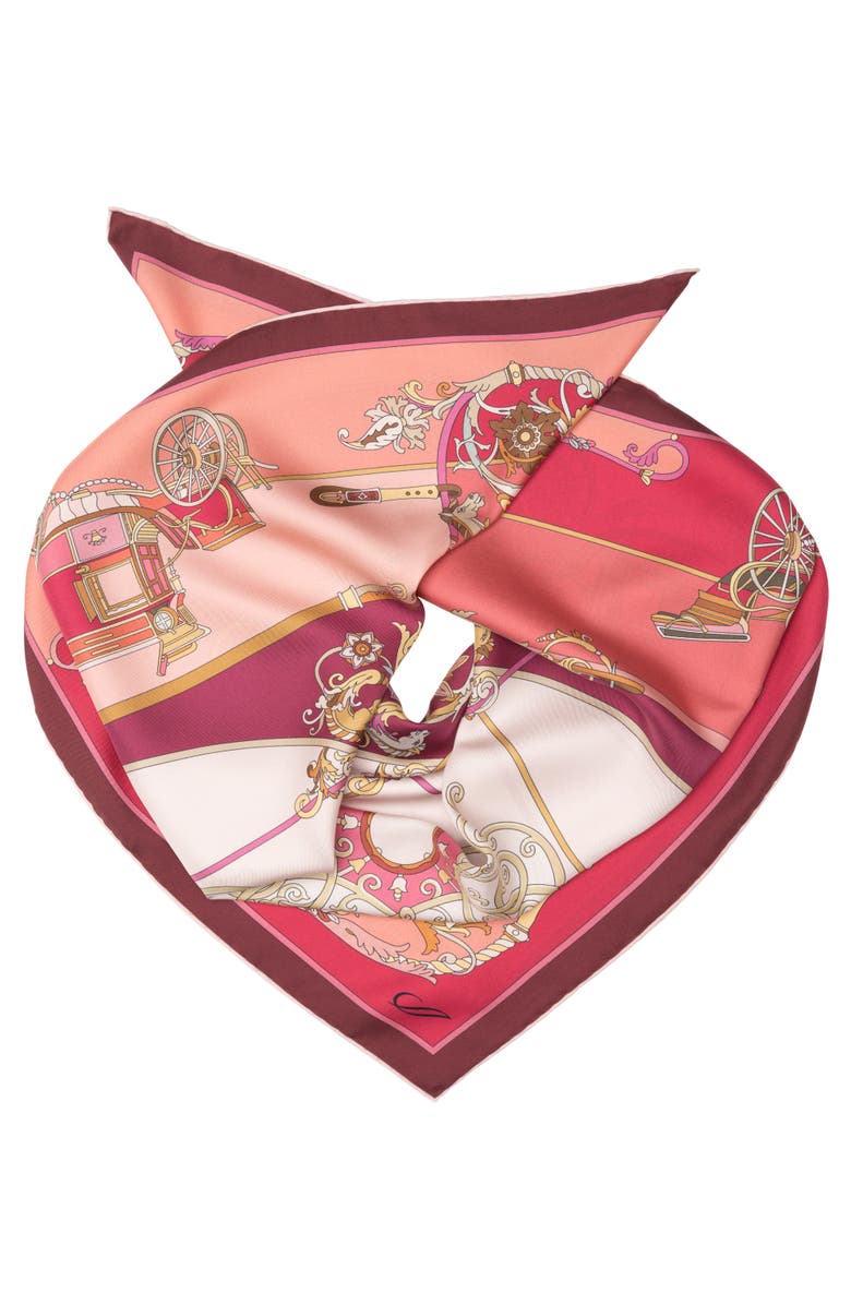 Elizabetta Carozza- Silk Foulard for Women, Main, color, Rose Red