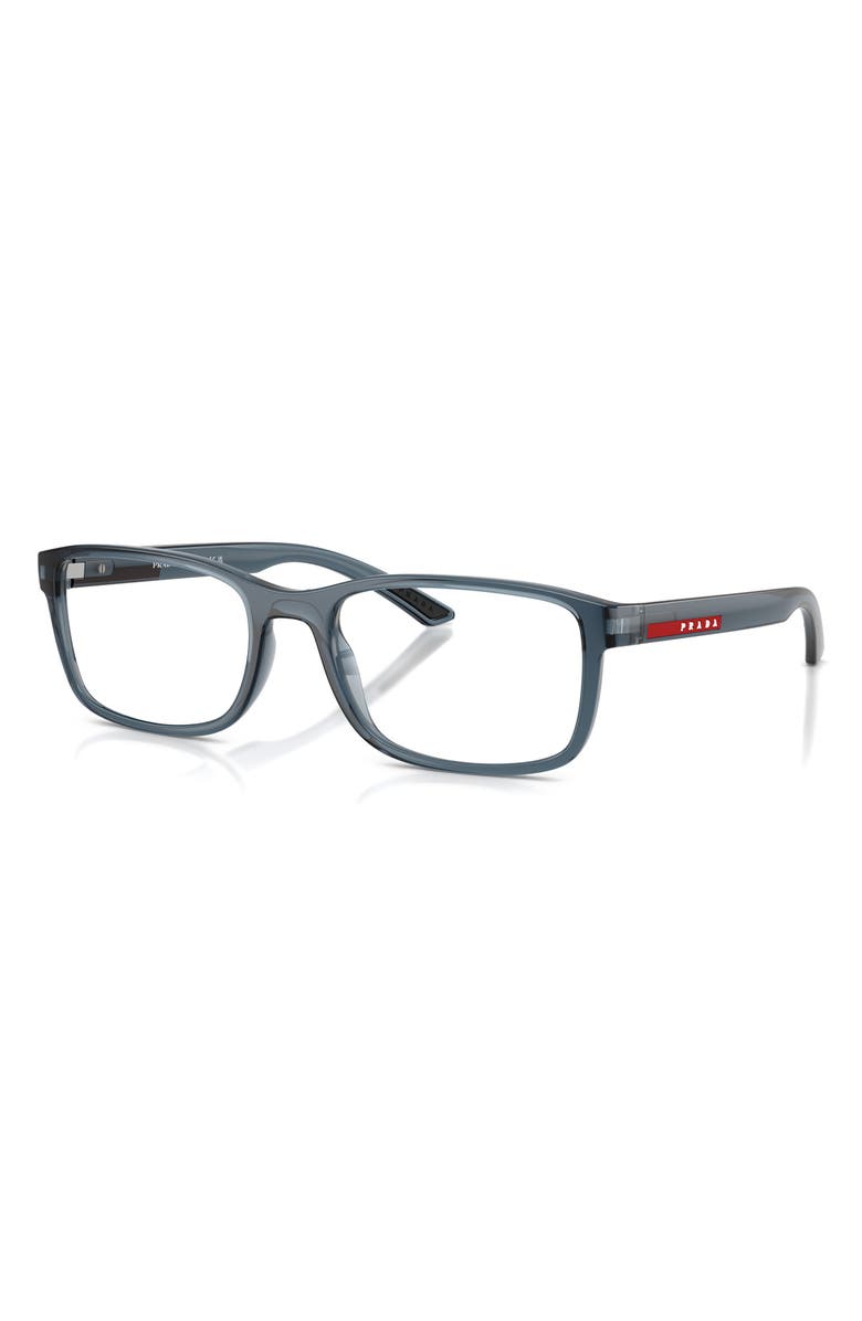 Prada Linea Rossa 55mm Pillow Optical Glasses, Alternate, color, Azure
