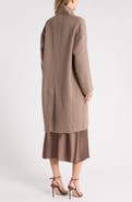 Vince Collarless Wool Blend Longline Coat