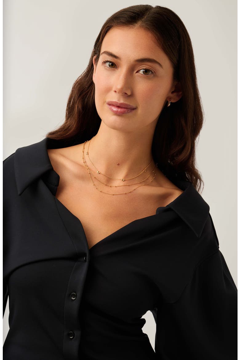 Molten Heart Mini Charm Choker, Alternate, color, GOLD