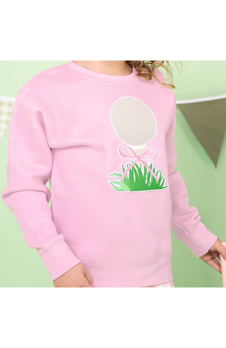 Sweet Wink Golf Tee Bow Patch Sweatshirt, Alternate, color, Pink