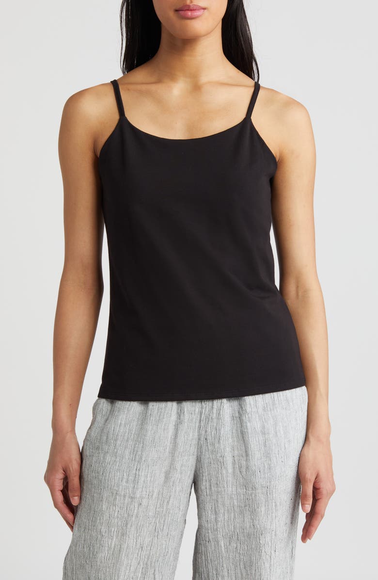 Eileen Fisher Organic Cotton Blend Shelf Bra Camisole, Main, color,
