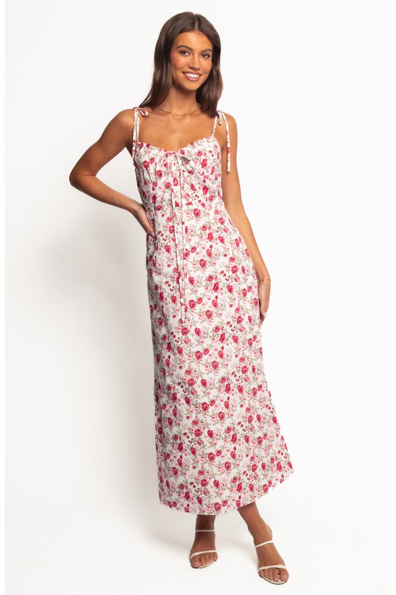 Imelda Tie Strap Midi Dress, Alternate, color, ROSE PRINT