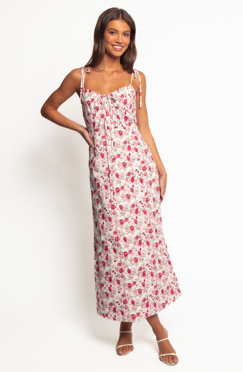 Petal & Pup Imelda Tie Strap Midi Dress, Alternate, color, Rose Print